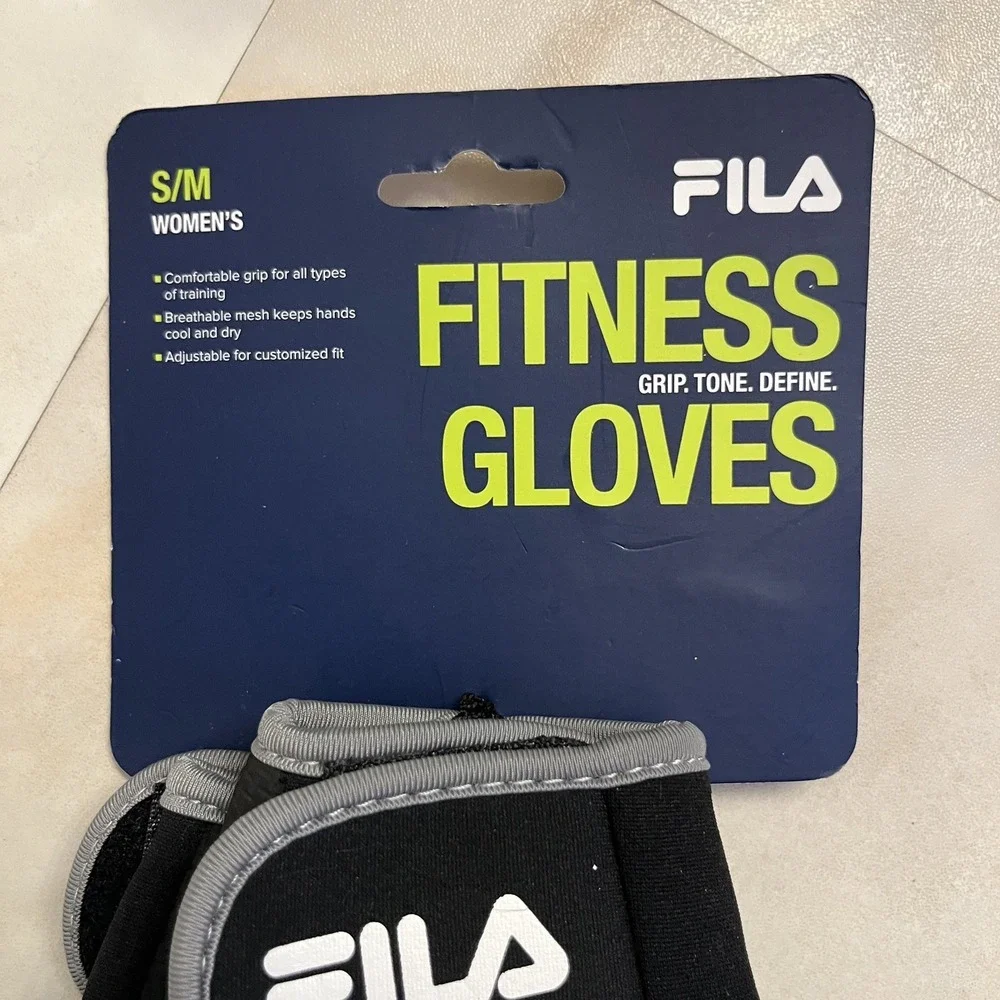 FILA Women's Fitness Gloves S/M New Black Grey